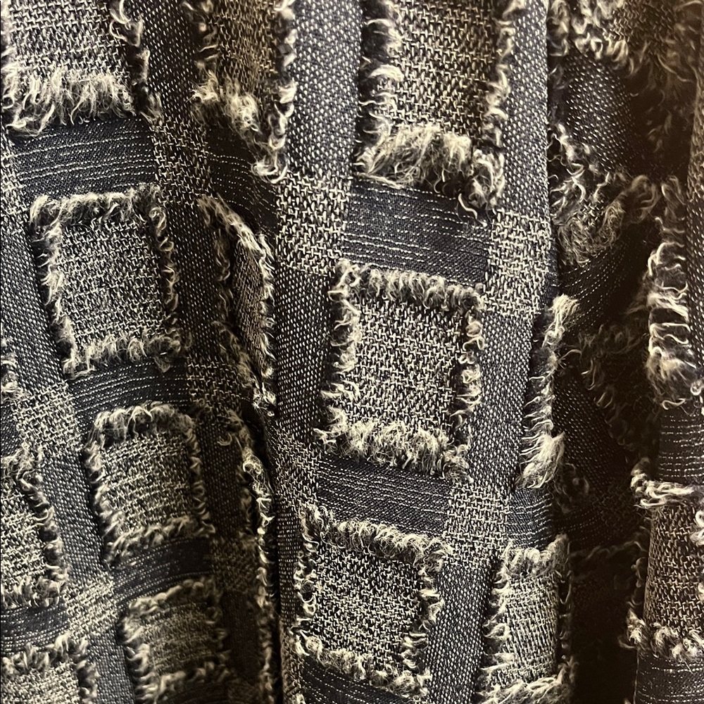 Yushi Chic Blue Textured Women's Coat - Picture 3 of 5